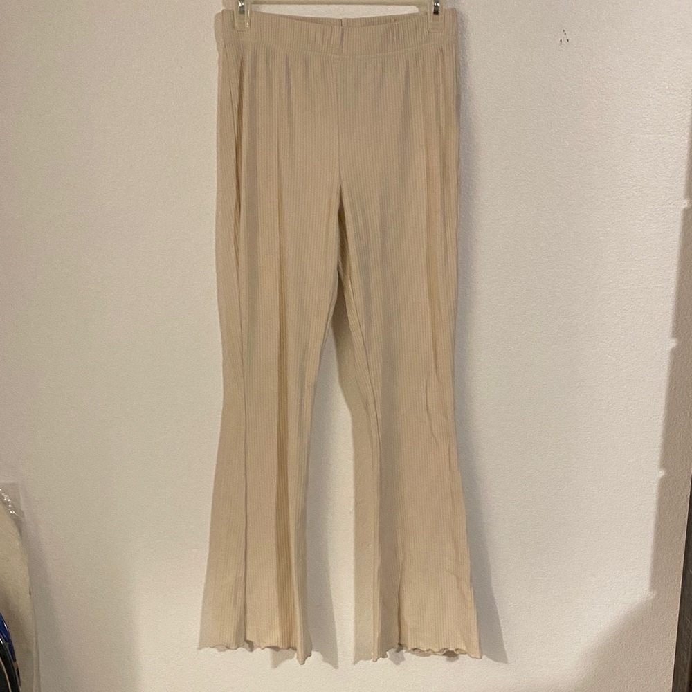 Cream Flared Pants